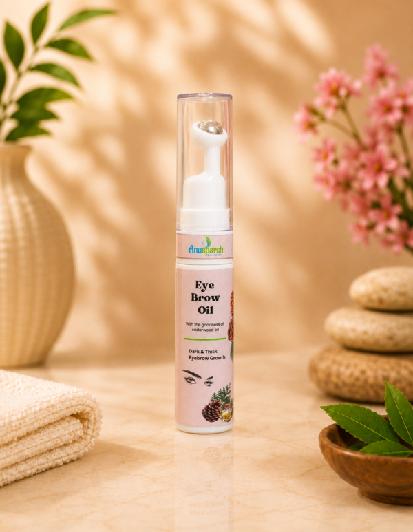 Anusparsh Eye Brow Oil – Herbal Roll-On for Dark & Thick Eyebrow Growth