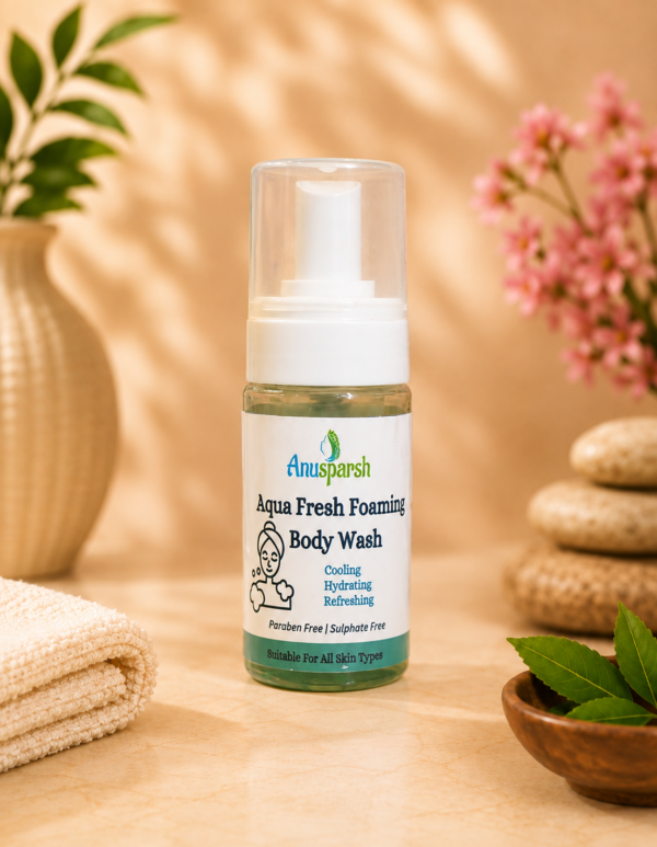 Anusparsh Aqua Fresh Foaming Body Wash – Cooling & Hydrating Herbal Body Cleanser